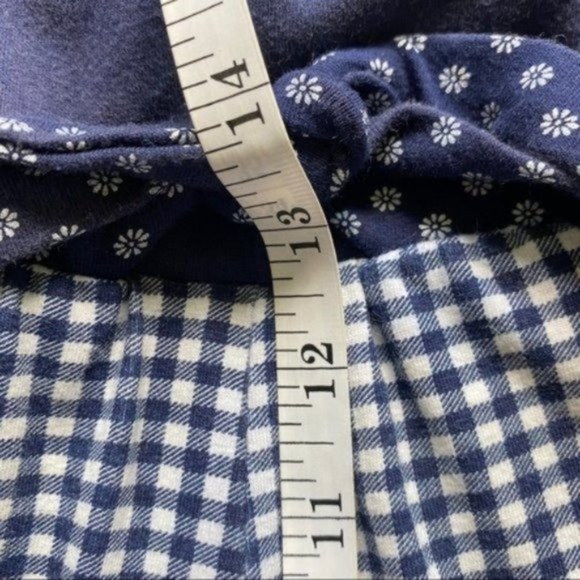 Vintage One Piece Romper Shorts Bathing Suit Blue Plaid Checkered one piece - Picture 10 of 13